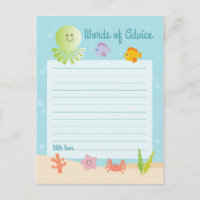 Bajo el mar Baby Shower Palabras de Tarjeta de Con