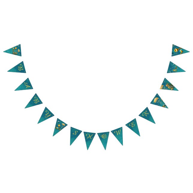 Bajo el mar Banderas de Bunting de Baby Shower (Todo)