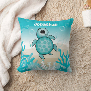 Bajo el mar Cojín decorativo de tortugas marinas b