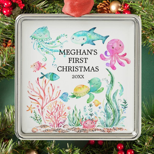 Bajo el mar, el primer ornamento navideño del bebé (Subido por el creador)