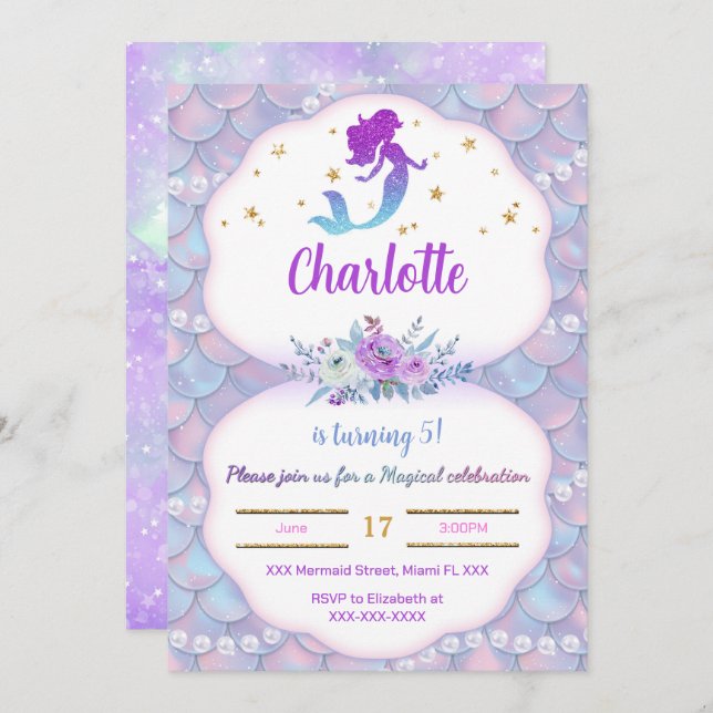 Bajo el mar Invitación a la sirena (Anverso / Reverso)