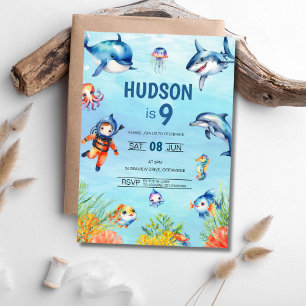 Bajo el mar Invitación a los Novenos Cumpleaños