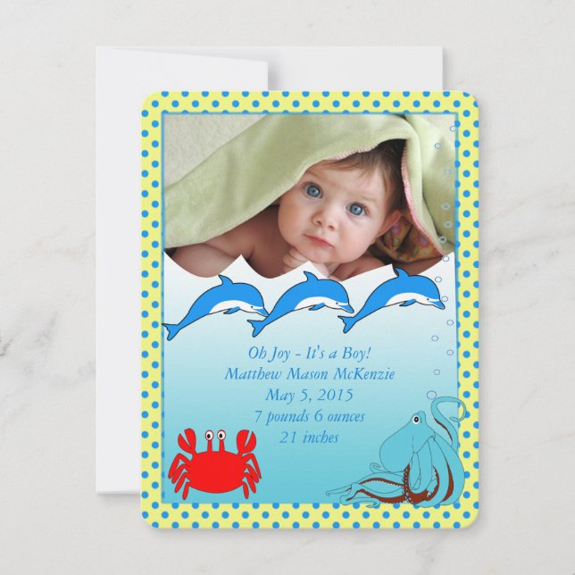 Bajo el mar, Invitación de Baby Boy (Anverso)