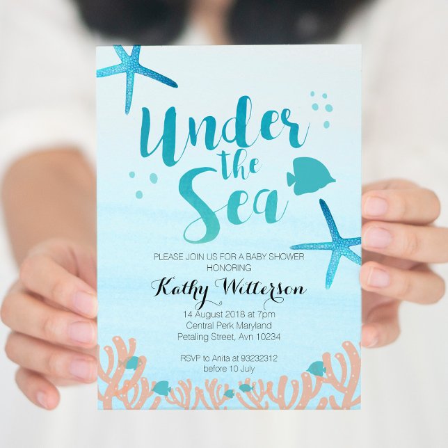 Bajo el mar Invitación de Baby Shower (Subido por el creador)