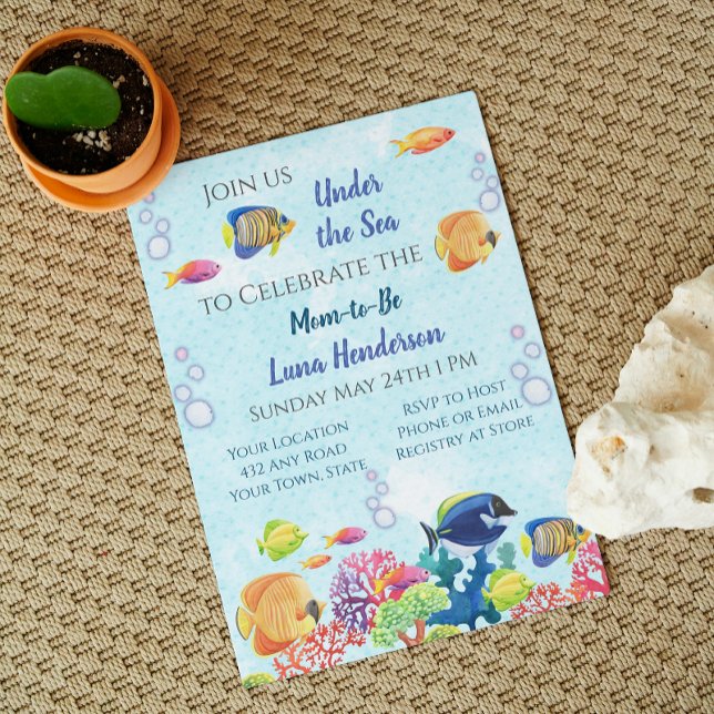 Bajo el mar Invitación de Baby Shower (Subido por el creador)
