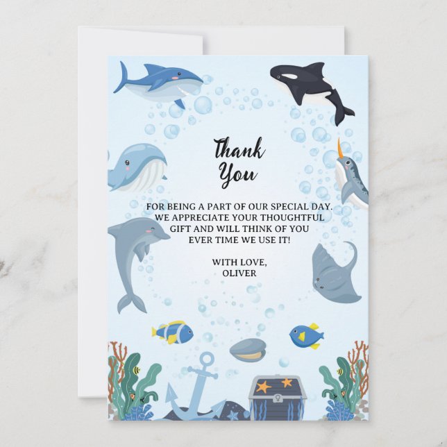 Bajo el Mar Invitaciones de Cumpleaños Cartas de a (Anverso)