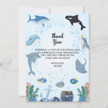 Bajo el Mar Invitaciones de Cumpleaños Cartas de a