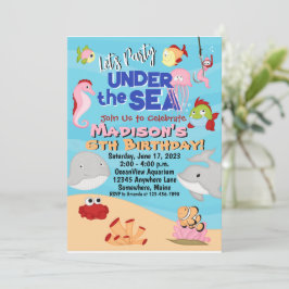 Bajo el mar Invitaciones Náuticas de cumpleaños