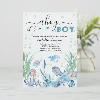 bajo el mar invitaciones para ducharse de bebé