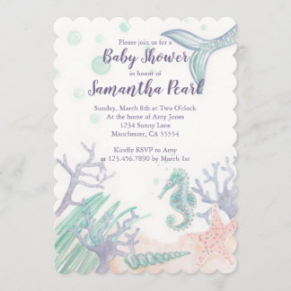 Bajo el mar, la invitación de Baby Shower