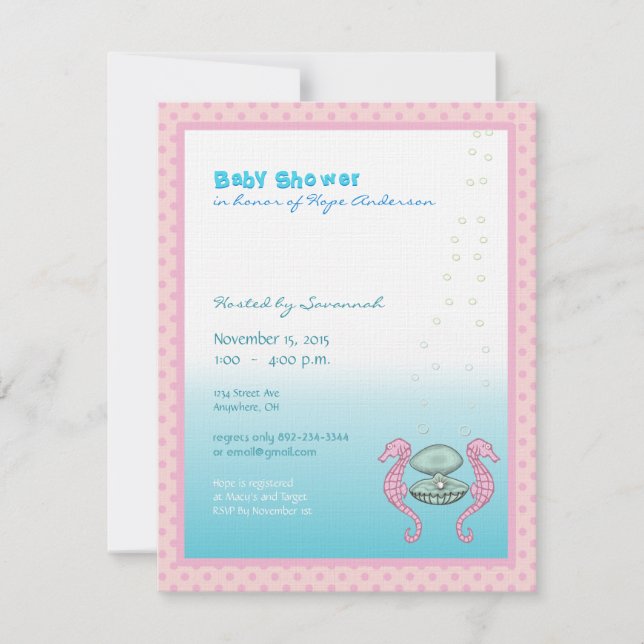 Bajo el mar, la luz de la Invitación de la ducha d (Anverso)