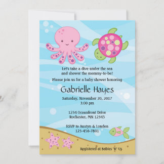 Bajo el mar, las invitaciones a la ducha de bebé r