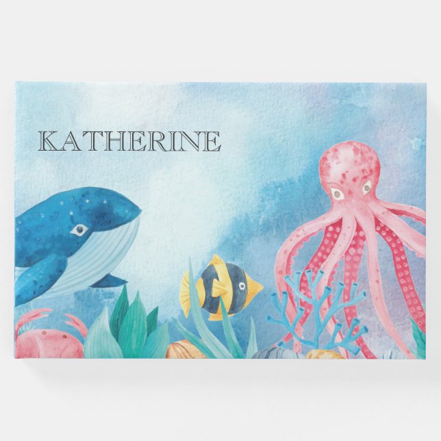 Bajo el mar Libro de Invitados de Baby Shower (Anverso)