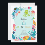 Bajo el mar Ocean Kids Invitación a la fiesta de c<br><div class="desc">Bajo El Mar Ocean Kids Birthday Party Invitation. Depuración de pulpos,  conchas,  caballitos de mar y algas marinas,  diseño de peces. www.SamAnnDesigns.com</div>