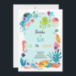 Bajo el mar Ocean Kids Invitación a la fiesta de c<br><div class="desc">Bajo El Mar Ocean Kids Birthday Party Invitation. Depuración de pulpos,  conchas,  caballitos de mar y algas marinas,  diseño de peces. www.SamAnnDesigns.com</div>