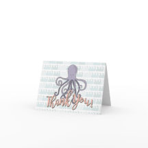 Bajo el mar Octopus Gracias tarjeta de nota