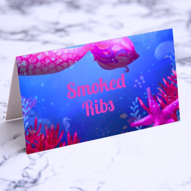 Bajo el mar - Sirenita - Etiqueta de alimentos (Under the Sea - Girl Mermaid Birthday Food Label)