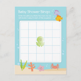 Bajo el mar Tarjeta de juego de Bingo Baby Shower