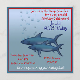 Bajo El Mar Tiburón Invitaciones Al Cumpleaños
