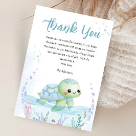 Bajo El Mar Tortuga Cumpleaños Niño Agradecimiento