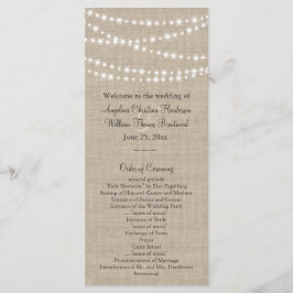 Bajo el programa Twinkle Lights on Burlap Wedding