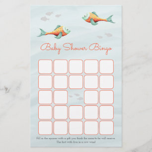 Bajo el tema del pescado del mar Tarjeta de Bingo