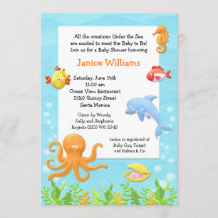 Bajo invitación de Baby Shower del mar