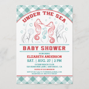 Bajo invitación de Baby Shower del mar