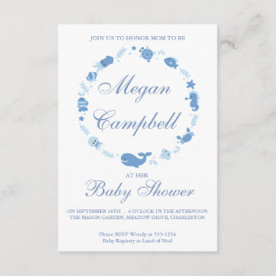 Bajo invitación de Baby Shower del mar