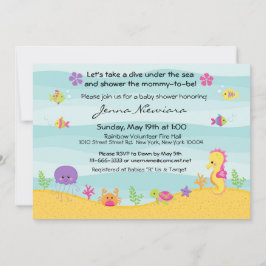 Bajo invitación de Baby Shower del mar