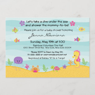 Bajo invitación de Baby Shower del mar