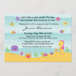 Bajo invitación de Baby Shower del mar