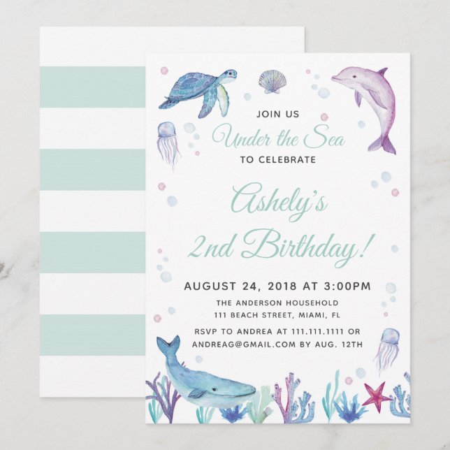 Bajo invitación de la fiesta de cumpleaños del (Anverso / Reverso)