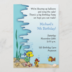 Bajo invitación del cumpleaños del mar