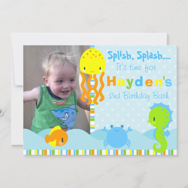 Bajo invitación del cumpleaños del mar (Anverso)