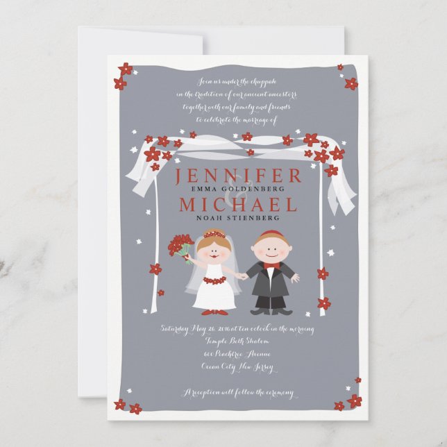 BAJO LA Invitación A La Boda Judía CHUPPAH (Anverso)