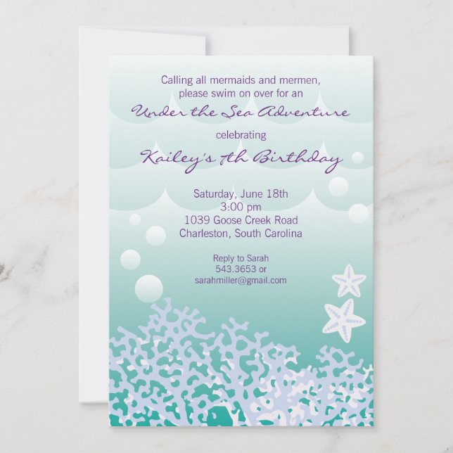 Bajo la invitación a la fiesta de cumpleaños del m (Anverso)