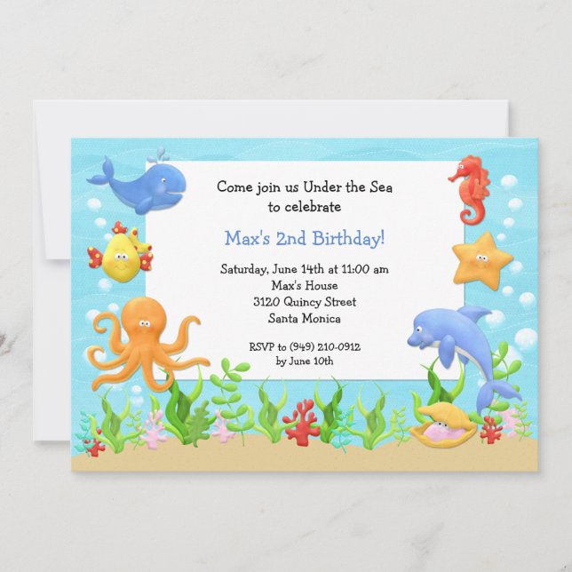 Bajo la invitación a la fiesta de cumpleaños del m (Anverso)