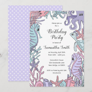 Bajo la invitación a la fiesta de cumpleaños Sea P