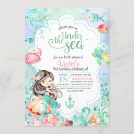 Bajo la Invitación al Cumpleaños de la Sirena de M