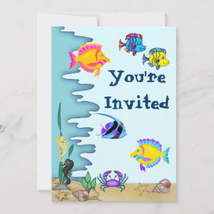 Bajo la invitación al cumpleaños del mar
