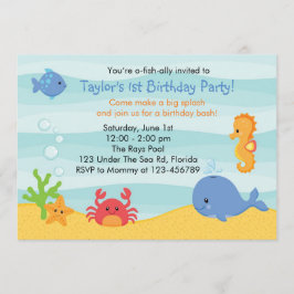 Bajo la invitación al cumpleaños del mar (chicos)