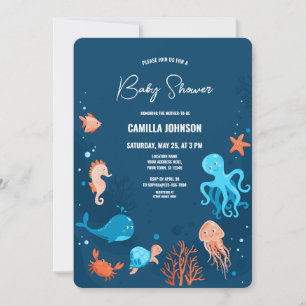 Bajo la invitación de Baby Shower a los animales d