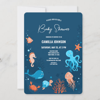 Bajo la invitación de Baby Shower a los animales d