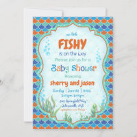 Bajo la invitación de Baby Shower de Sea Fish
