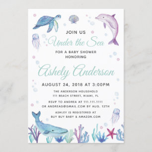 Bajo la invitación de Baby Shower Sea Ocean