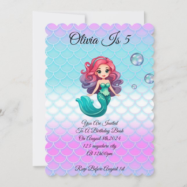 BAJO LA INVITACIÓN DE CUMPLEAÑOS MARÍTIMOS (Anverso)