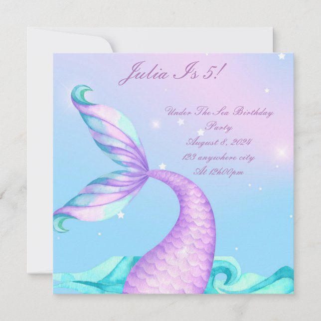 BAJO LA INVITACIÓN DE CUMPLEAÑOS MARÍTIMOS (Anverso)
