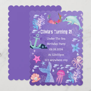 BAJO LA INVITACIÓN DE CUMPLEAÑOS MARÍTIMOS