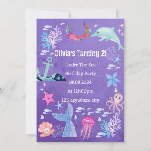 BAJO LA INVITACIÓN DE CUMPLEAÑOS MARÍTIMOS